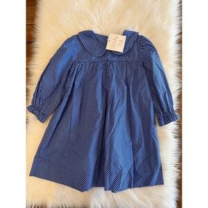 Stitchy Fish blue dress with white polka dots size 3 NWT